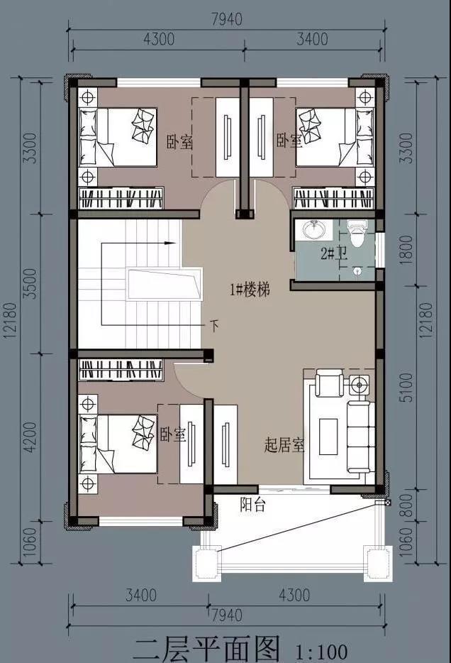 農村蓋輕鋼別墅,戶型流行,外觀優美!(圖3) 第一套圖二