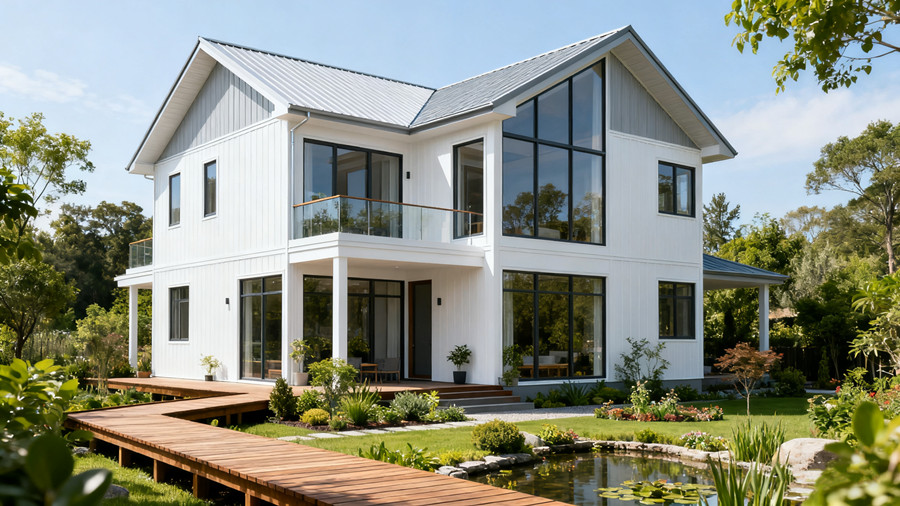 兩層180平方米現代簡約風的輕鋼別墅(圖1)